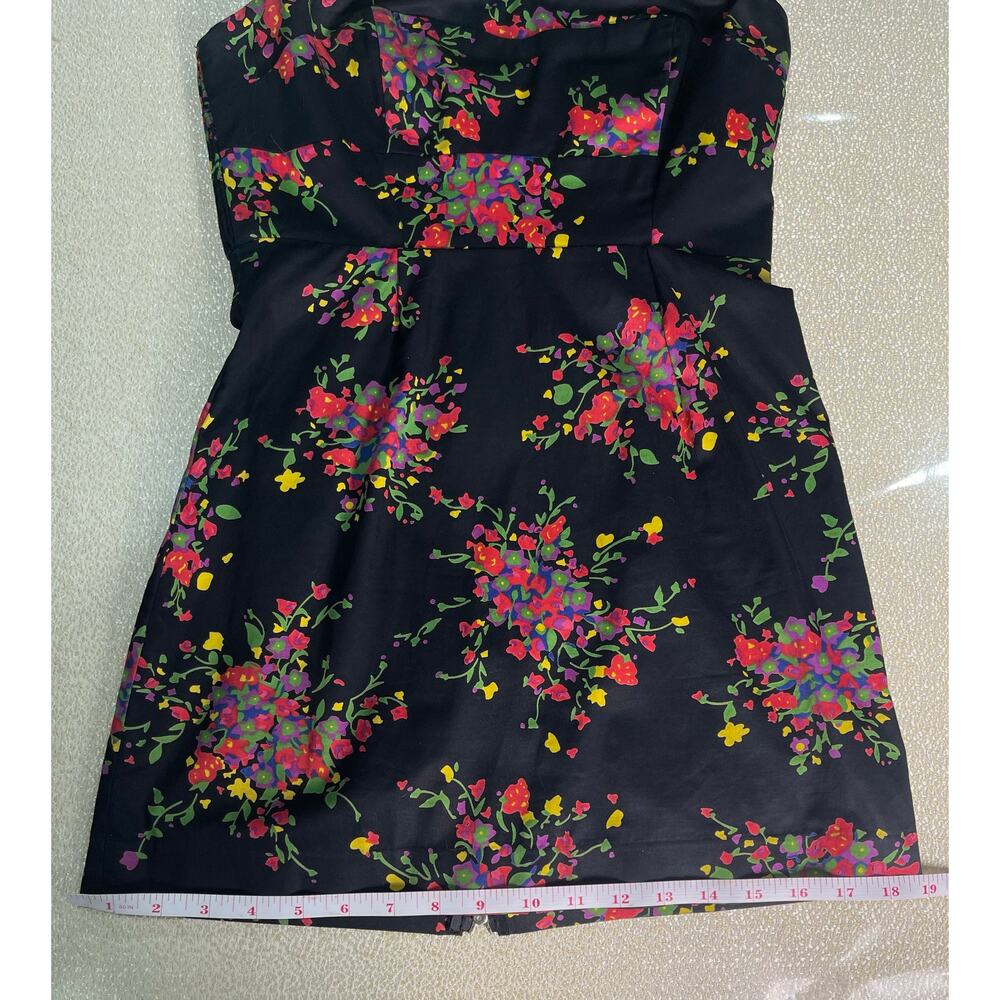 Free People Poison Apple Strapless Floral Mini Dress Black Colorful Print Size 2 - Picture 10 of 10